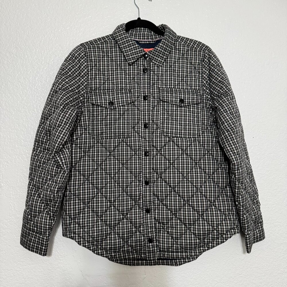 J. Crew Checkered Black and White Puffer Jacket